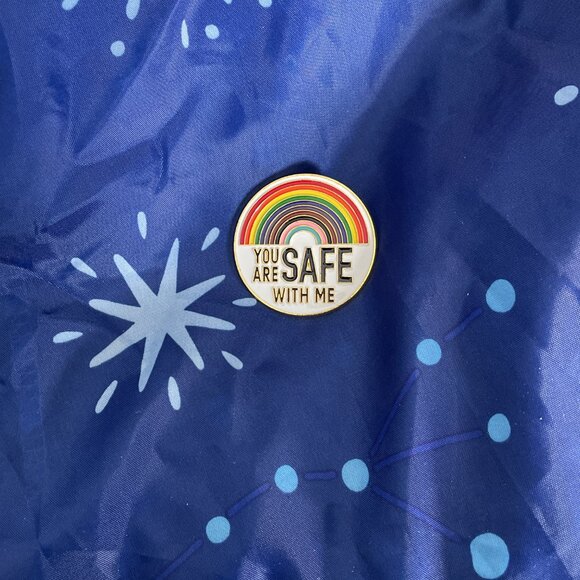 *♪ Brooch Lg Rainbow Trans Pride LGBTQ Safe Space You Are Safe Inclusivity Pin*♪ - Picture 4 of 7